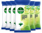 Dettol Antibacterial Biodegradable Disinfectant Wipes, Lime Mint Scent, 6 X 126 Multipack (Total 756), Effective Mould Mildew Remover, Ideal For Home Cleaning