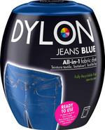 DYLON Washing Machine Fabric Dye Pod for Clothes & Soft Furnishings, 350g Jeans Blue DYLON Washing Machine Fabric Dye Pod for Clothes & Soft Furnishings, 350g Jeans Blue