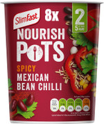 SlimFast Nourish Pot Spicy Mexican Bean Chilli, Ready Meal, Low in Sugar and Fat, Healthy Vegan Lunch, Source of Protein, Instant Noodles Alternative, Multipack, 8 x 60 g SlimFast Nourish Pot Spicy Mexican Bean Chilli, Ready Meal, Low in Sugar and Fat, Healthy Vegan Lunch, Source of Protein, Instant Noodles Alternative, Multipack, 8 x 60 g