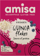Amisa Organic Gluten-Free Quinoa Flakes, 400g - Certified Gluten Free & Suitable for Vegans - Source of Protein - Ideal for Healthy Breakfast Cereal