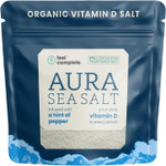 Your Daily Vitamin D in Every Pinch | Organic Aura Sea Salt | Infused Celtic Sea Salt with Black Pepper | 17% Less Sodium Than Table Salt | 5 Months of Vitamin D | 80g Resealable Pouch