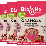 Bio&Me: Super Berry Granola 3-Pack (3 x 360 g) - Vegan, No Added Sugar, Gut-Loving Bio&Me: Super Berry Granola 3-Pack (3 x 360 g) - Vegan, No Added Sugar, Gut-Loving