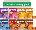 Graze Snacks-Selection box-Total 10 Snack Box, Lunchbox snacks, Vegan snacks - Packaging may vary - 40x30g of at least 45% less sugar than average Cereal bars Graze Snacks-Selection box-Total 10 Snack Box, Lunchbox snacks, Vegan snacks - Packaging may vary - 40x30g of at least 45% less sugar than average Cereal bars