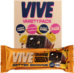 Vive Better Brownie Variety Pack with Immunity Vitamins - Low Calorie Vegan Treat - Healthy Protein Snack - Pack of 4 Vive Better Brownie Variety Pack with Immunity Vitamins - Low Calorie Vegan Treat - Healthy Protein Snack - Pack of 4
