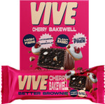 Vive Better Brownie Cherry Bakewell with Immunity Vitamins - Low Calorie Vegan Treat - Healthy Protein Snack - Pack of 15 Vive Better Brownie Cherry Bakewell with Immunity Vitamins - Low Calorie Vegan Treat - Healthy Protein Snack - Pack of 15