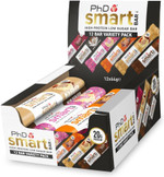 PhD Smart Hight Protein Bar Low Sugar, Nutritional Protein Bars/Protein Snacks, Chocolate Raspberry Flavour, 20g of Protein, 64g Bar (12 Pack)