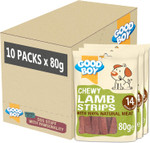 Good Boy Lamb Strips - Natural Dog Treats - Wheat and Cereal Free Recipe - Bulk Box - 10 x 80g Good Boy Lamb Strips - Natural Dog Treats - Wheat and Cereal Free Recipe - Bulk Box - 10 x 80g