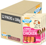 Good Boy - Jumbo Chewy Twists with Chicken - Dog Treats - Made with 100% Natural Chicken Breast Meat - 100 g e - Low Fat Dog Treats - Case of 12 Good Boy - Jumbo Chewy Twists with Chicken - Dog Treats - Made with 100% Natural Chicken Breast Meat - 100 g e - Low Fat Dog Treats - Case of 12