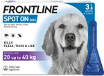 FRONTLINE Spot On Flea & Tick Treatment for Large Dog (20-40kg) 3 Pipettes