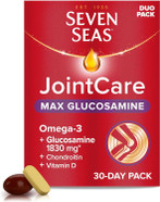 Seven Seas JointCare MAX GLUCOSAMINE with Omega-3, Glucosamine, Chondroitin, Vitamins C and D, Manganese and Zinc, Food Supplements, 30-Day Pack Seven Seas JointCare MAX GLUCOSAMINE with Omega-3, Glucosamine, Chondroitin, Vitamins C and D, Manganese and Zinc, Food Supplements, 30-Day Pack