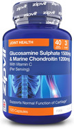Zipvit Glucosamine and Chondroitin High Strength with Glucosamine Sulphate 1500mg, Marine Chondroitin 1200mg and Vitamin C, Joint Care Supplements for Men and Women, 120 Capsules