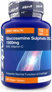 Zipvit High Strength Glucosamine Sulphate 2KCl 1500mg with Vitamin C, 12 Month Supply, Supports Bones and Cartilage Function, 360 Vegan Tablets, Joint Care Supplement for Men & Women Zipvit High Strength Glucosamine Sulphate 2KCl 1500mg with Vitamin C, 12 Month Supply, Supports Bones and Cartilage Function, 360 Vegan Tablets, Joint Care Supplement for Men & Women