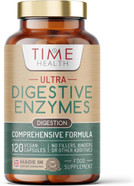 Ultra Digestive Enzymes Complex  Natural & Comprehensive 18 Enzyme Formula  for Bloating Relief, Regular Movements and Overall Digestion  120 Capsules  UK Made  Zero Additives