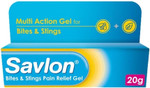 Savlon Bites & Stings Gel, Soothes and Relieves Itching & Irritation of Insect Bites & Nettle Stings, Helps Protect Against Infection, Outdoors & Travel First Aid (1 pack)
