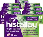 Histallay Hayfever & Allergy Relief Tablets, 80 Tablets, 120mg Fexofenadine, Antihistamine, 24hr Relief Acts Within 1hr, Relieves Hayfever, Pet, Dust and Mould Allergies (80 Day Supply) Histallay Hayfever & Allergy Relief Tablets, 80 Tablets, 120mg Fexofenadine, Antihistamine, 24hr Relief Acts Within 1hr, Relieves Hayfever, Pet, Dust and Mould Allergies (80 Day Supply)