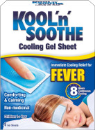 KOOL 'N' SOOTHE Fever Cooling Gel Sheets/ 4 Pack/Children 1+ Year/Immediate Cooling Relief for Fever