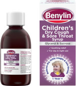 Benylin Childrens Dry Cough and Sore Throat Syrup, 125ml