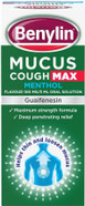 Benylin Mucus Cough Max Menthol Flavour, Helps to Clear Chest Mucus from Day 1, Cough Medicine for Adults, 100 mg/5 ml Oral Solution, 150 ml Benylin Mucus Cough Max Menthol Flavour, Helps to Clear Chest Mucus from Day 1, Cough Medicine for Adults, 100 mg/5 ml Oral Solution, 150 ml