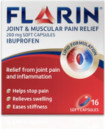Flarin Joint and Muscular Pain Relief, 200 mg Soft Capsules, Muscle, Rheumatic, Joint and Back Pain Relief, Lipid Ibuprofen, Unique Lipid Formulation, Painkillers, 16 Soft Capsules Flarin Joint and Muscular Pain Relief, 200 mg Soft Capsules, Muscle, Rheumatic, Joint and Back Pain Relief, Lipid Ibuprofen, Unique Lipid Formulation, Painkillers, 16 Soft Capsules
