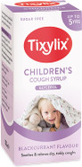 Tixylix Children's Blackcurrant Dry and Tickly Cough Syrup 100ml, Sugar and colour free, Suitable for vegetarians, Suitable from 3 months to 5 years