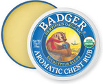 Badger Aromatic Chest Rub | Organic Steam Inhalant With Eucalyptus, Rosemary & Lavender Essential Oils | Eases Chest Congestion, Sinuses & Promotes Clear Breathing, Cruelty Free (21g)