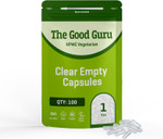 The Good Guru Clear Empty Vegetarian Capsules Size 1 | Qty 100 Gluten Free, Non-GMO, Includes Micro Lab Spoon The Good Guru Clear Empty Vegetarian Capsules Size 1 | Qty 100 Gluten Free, Non-GMO, Includes Micro Lab Spoon