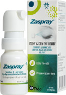 Zaspray Dry Eye Relief Spray | for Irritated Itchy and Red Eyes | Soothes and Hydrates Dry Eyes Due to Allergy | Preservative-Free Formula | Easy-Use 10ml Bottle