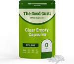The Good Guru Clear Empty Vegetarian Capsules Size 0 | Qty Gluten Free, Non-GMO, Includes Micro Lab Spoon (1000) The Good Guru Clear Empty Vegetarian Capsules Size 0 | Qty Gluten Free, Non-GMO, Includes Micro Lab Spoon (1000)