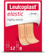 Leukoplast Elastic First Aid Plaster Strips - Flexible Adhesive Soft Absorbent Padded Fabric - Finger Cuts, Blisters & First Aid Accessory - 20 PCs