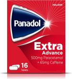 Panadol Extra Advance Painkillers, 500mg Paracetamol Tablets with 65mg Caffeine, Pain Relief for Migraines, Headaches, Backache, Joint Pain, Period Pain and Toothache, Pack of 16 Panadol Extra Advance Painkillers, 500mg Paracetamol Tablets with 65mg Caffeine, Pain Relief for Migraines, Headaches, Backache, Joint Pain, Period Pain and Toothache, Pack of 16