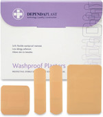 Dependaplast Washproof Plasters Assorted, Flexible PU Plastic Film, Secure Adhesive, Breathable, Waterproof - Box of 100 Dependaplast Washproof Plasters Assorted, Flexible PU Plastic Film, Secure Adhesive, Breathable, Waterproof - Box of 100