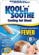 KOOL 'N' SOOTHE Fever Cooling Gel Sheets/Family Pack - 8 Pack/Children 1+ Year/Immediate Cooling Relief for Fever KOOL 'N' SOOTHE Fever Cooling Gel Sheets/Family Pack - 8 Pack/Children 1+ Year/Immediate Cooling Relief for Fever