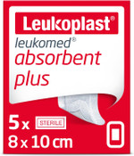 Leukomed - Sterile Wound Dressing - Breathable and Flexible First-aid Plasters Ideal for Postoperative Care - White - 8 cm x 10 cm - Box of 5