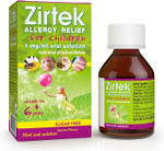 Zirtek Allergy Relief for Children, 70ml Syrup | Hayfever, Dust, Pets, and Hives | Cetirizine Antihistamine Solution | Helps Relieve Allergic Symptoms | for Adults and Children Over 6 Years Zirtek Allergy Relief for Children, 70ml Syrup | Hayfever, Dust, Pets, and Hives | Cetirizine Antihistamine Solution | Helps Relieve Allergic Symptoms | for Adults and Children Over 6 Years