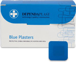 Reliance Medical Dependaplast REL541 Food Area Plaster, 4 cm x 4 cm, Blue (Pack of 100) Reliance Medical Dependaplast REL541 Food Area Plaster, 4 cm x 4 cm, Blue (Pack of 100)