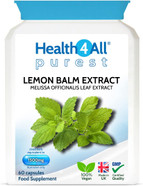 Health4All Lemon Balm Extract 1500mg per Capsule, 60 Capsules 2 Months Supply, High Strength Vegan Melissa for Anxiety, Sleep Support Supplement, Purest: no additives | Made in UK Health4All Lemon Balm Extract 1500mg per Capsule, 60 Capsules 2 Months Supply, High Strength Vegan Melissa for Anxiety, Sleep Support Supplement, Purest: no additives | Made in UK