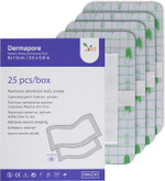 VED Dermapore Waterproof Adhesive Wound Dressing- Suitable for cuts and grazes, Diabetic Leg ulcers, venous Leg ulcers, Small Pressure sores- Medium, 9 x 20cm (Pack of 25)