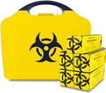 Reliance Medical - Biohazard Body Fluid Clean-Up Kit - 2 Single Application Packs- Black/Yellow Wall Mountable Box & LEWIS-PLAST Premium First Aid Kit, 90 Count (Pack of 1) Reliance Medical - Biohazard Body Fluid Clean-Up Kit - 2 Single Application Packs- Black/Yellow Wall Mountable Box & LEWIS-PLAST Premium First Aid Kit, 90 Count (Pack of 1)