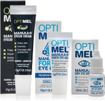 Optimel Manuka Honey Eye Treatment Bundle - Eye Drops, Gel & Eyelid Cream - Dry Eye Itchy Flaky Skin Treatment & Relief - Blepharitis, Corneal - Eczema & Dermatitis, White Optimel Manuka Honey Eye Treatment Bundle - Eye Drops, Gel & Eyelid Cream - Dry Eye Itchy Flaky Skin Treatment & Relief - Blepharitis, Corneal - Eczema & Dermatitis, White