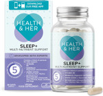Health & Her Sleep+ Supplements for Women - Women's Multivitamin with Lavender, Chamomile & Magnesium - Vegan, Gluten-Free, Vitamins for Women - 3 Month Supply, 90 Capsules