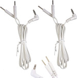Tens Lead Wires 1 Pair Male Jack Connection 3.5mm Plug with 2mm Pin White by Healthcare World Tens Lead Wires 1 Pair Male Jack Connection 3.5mm Plug with 2mm Pin White by Healthcare World