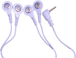 Pair of Tens Electrode Lead Wires 3.5mm with 4 Stud/Snap Connectors Pair of Tens Electrode Lead Wires 3.5mm with 4 Stud/Snap Connectors