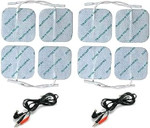 Tens Electrode Pads (8pcs) 5x5 cm Square Self-Adhesive Electrodes and Required Connection Leads Compatible with Tenscare, Neurotrac, Auvon, Elle Tens Machines Tens Electrode Pads (8pcs) 5x5 cm Square Self-Adhesive Electrodes and Required Connection Leads Compatible with Tenscare, Neurotrac, Auvon, Elle Tens Machines