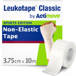 Leukotape Classic by Actimove Sports Edition Rigid Medical Tape for Sprains and Injury Prevention, 3.75 cm x 10 m, White, 1 Roll Leukotape Classic by Actimove Sports Edition Rigid Medical Tape for Sprains and Injury Prevention, 3.75 cm x 10 m, White, 1 Roll