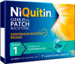 NiQuitin, Step 1, Stop Smoking Aid Therapy, 24 h Craving Control, Invisible Nicotine Patches, 21 mg Nicotine Patch, 7 Clear Patches for 1 Weeks Treatment NiQuitin, Step 1, Stop Smoking Aid Therapy, 24 h Craving Control, Invisible Nicotine Patches, 21 mg Nicotine Patch, 7 Clear Patches for 1 Weeks Treatment