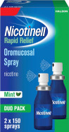 Nicotinell Nicotine 1mg Spray (2 x 150 Sprays), Fast Craving Relief, Stop Smoking Aid, Quit Nicotine Vaping Aid, Fresh Mint Flavour Mouthspray Nicotinell Nicotine 1mg Spray (2 x 150 Sprays), Fast Craving Relief, Stop Smoking Aid, Quit Nicotine Vaping Aid, Fresh Mint Flavour Mouthspray