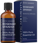 Mystic Moments | Rosemary Spanish Essential Oil 100ml - Pure & Natural Oil for Diffusers, Aromatherapy & Massage Blends Vegan GMO Free