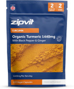 Zipvit Organic Turmeric Curcumin 1440mg with Organic Black Pepper and Ginger Root, 120 Vegan Capsules, 2-Month Supply, Soil Association Certified, High Strength Turmeric Supplement Zipvit Organic Turmeric Curcumin 1440mg with Organic Black Pepper and Ginger Root, 120 Vegan Capsules, 2-Month Supply, Soil Association Certified, High Strength Turmeric Supplement