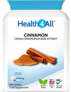 Health4All Cinnamon Tablets 2000mg per Tablet 180 Tablets, Vegan Cinnamon Supplement, Blood Sugar Balance Tablets (not Capsules)