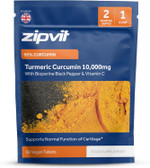Zipvit Turmeric Tablets 10,000mg Providing 95% Active Curcumin with Bioperine Black Pepper & Vitamin C, 60 Vegan Tablets, 1 a Day, 2 Month Supply